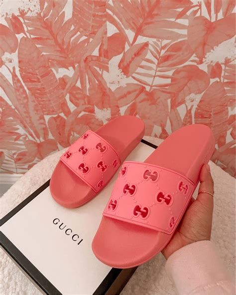 gucci slides rosa pink|Gucci slides pink price.